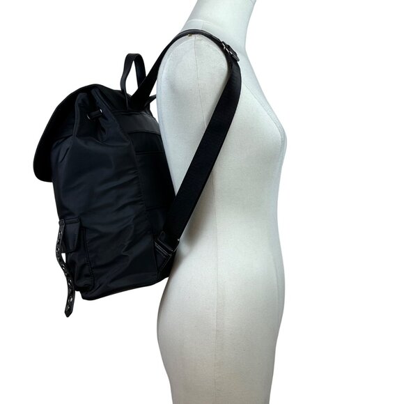 Saint & Sofia Black Nylon With Grommet Strap Design & Exterior Pockets Backpack - Picture 7 of 12